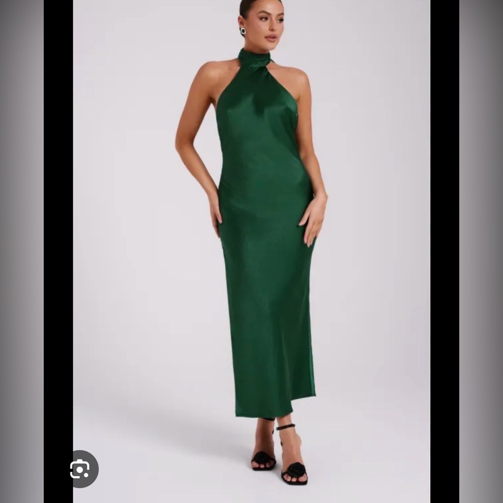 Meshki Paulette Satin Midi Dress With Bow